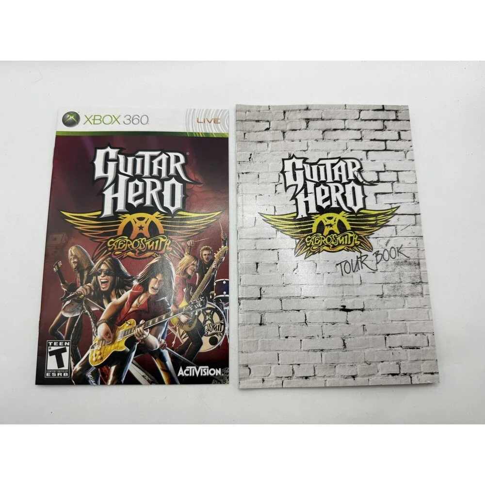 Guitar Hero Aerosmith Xbox 360 Game CIB with TOUR BOOK